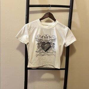 Stylish White Graphic Kids T-Shirt